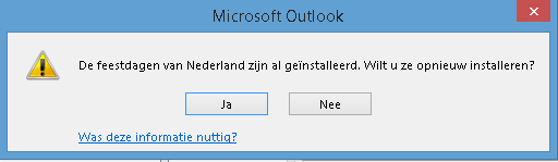 Feestdagen toevoegen in Outlook 06